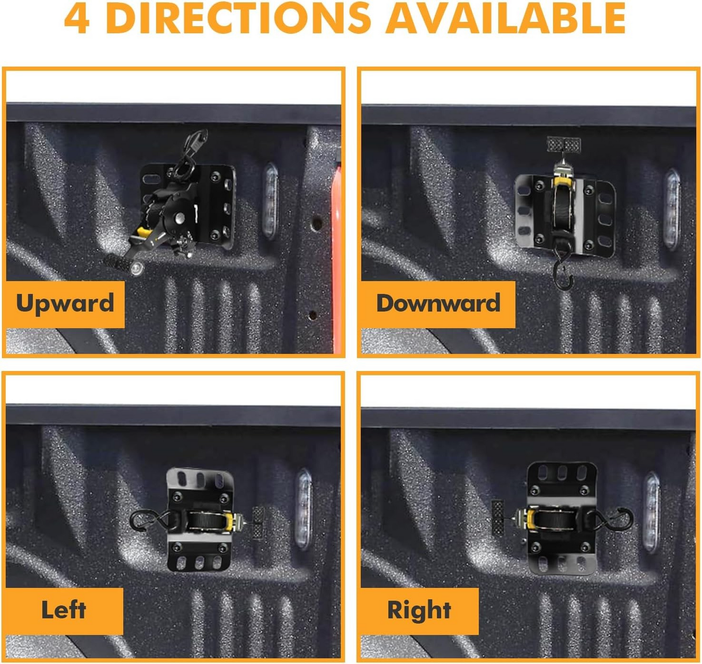 Retractable Ratchet Straps Compatible with 2015-2025 Ford F150 Retractable Tie Down Straps Self Retracting Tie Down with Boxlink Plates Mounted Brackets