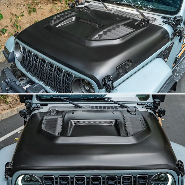 10th Anniversary Edition Metal Replacement Vented Heat Dispersion Hood (18-24 Jeep Wrangler JL JLU & 20-24 Gladiator JT, Not Fit Mojave and 392 Models)