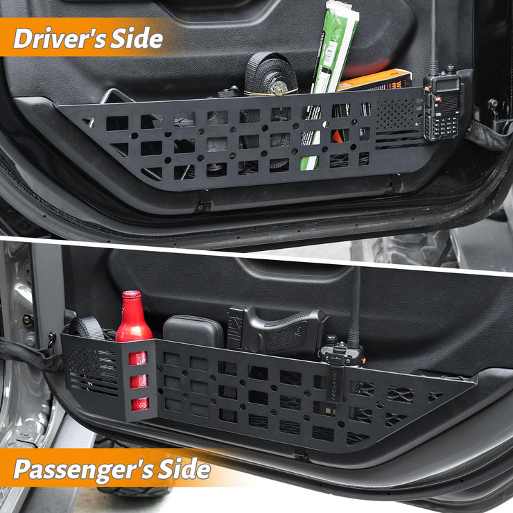 2 Pieces Metal Front Door Side Insert Organizers Box for Replace Sagging Nets (18-24 Jeep Wrangler JL JLU 4XE & 20-24 Gladiator JT)