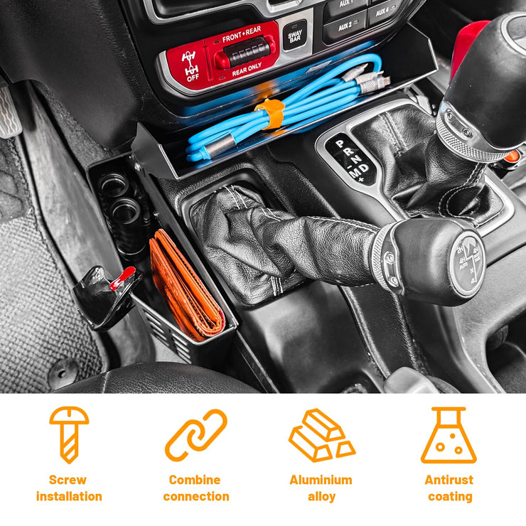 US Flag Gear Shift Console Organizer (18-2024 Jeep Wrangler JL JLU Gladiator JT 4XE)