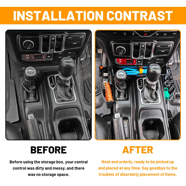 US Flag Gear Shift Console Organizer (18-2024 Jeep Wrangler JL JLU Gladiator JT 4XE)