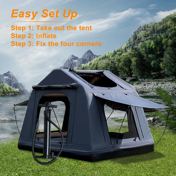 3 in 1 Multifunctional Rooftop Overland Water Camping Inflatable Waterproof Tent With Ladder (SUVS / Jeep / Bronco / Trucks)