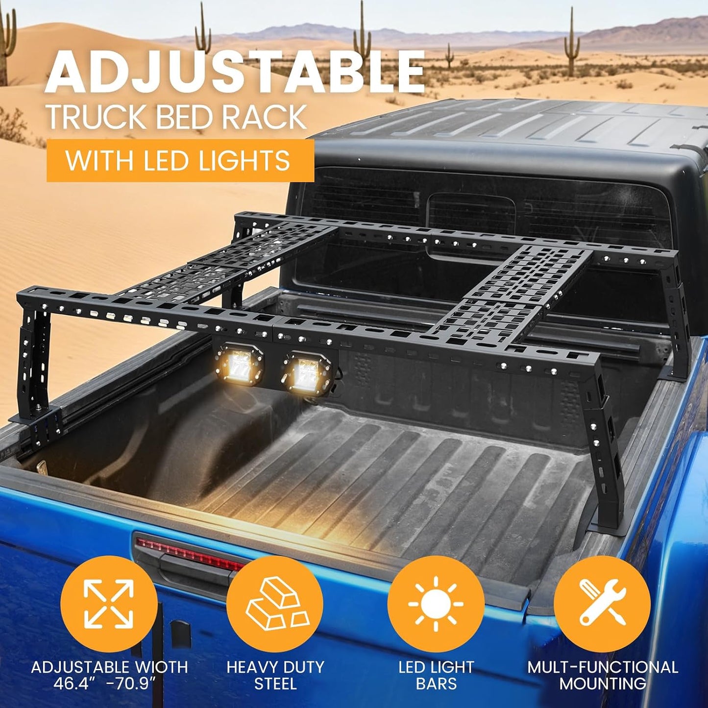 Universal Adjustable Truck Bed Racks Truck Cargo Carrier Overland Bed Rack