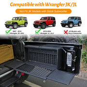 Multi-Functional Rear Foldable Table Cargo Shelf Storage Molle Panel Camping Desk (07-18 Jeep Wrangler JK JKU / 18-24 Jeep Wranger JL JLU）