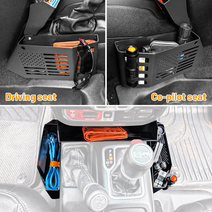 US Flag Gear Shift Console Organizer (18-2024 Jeep Wrangler JL JLU Gladiator JT 4XE)