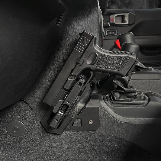 Center Console Metal Gun Holder for Double Stack Glock 9mm/SW40/357 Pistols (18-24 Jeep Wrangler JL & Gladiator JT)