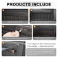 Aluminum Tailgate Tactical Panel Rear Door Cargo Organizer Kit Molle Panel with 3 Moll Pouch (Jeep Wrangler 07-18 JK JKU & 18-24 JL JLU)