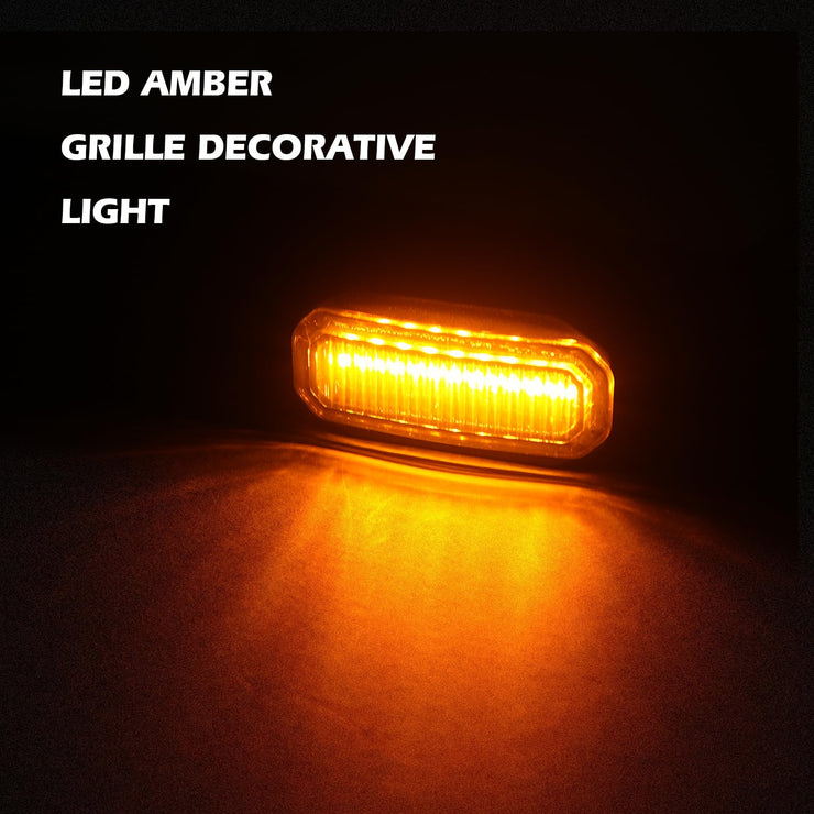5PCS Amber LED Grille Lights (24-25 Jeep Wrangler JL JLU & Gladiator JT)