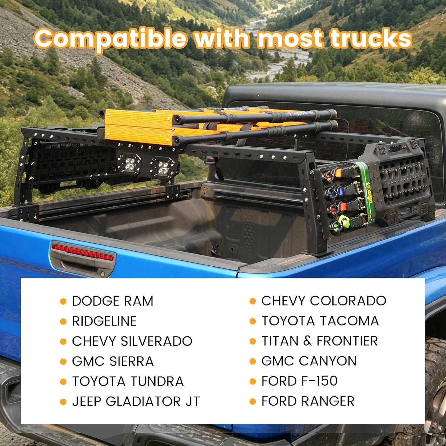 Universal Adjustable Truck Bed Racks Truck Cargo Carrier Overland Bed Rack