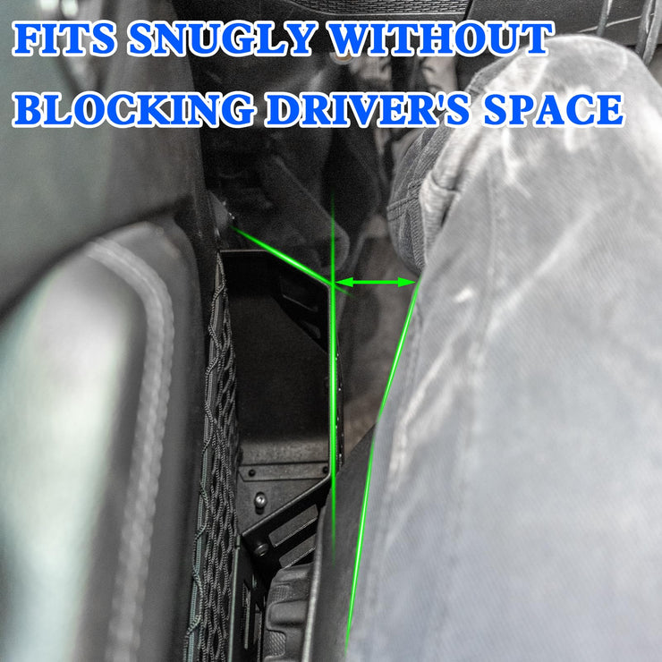 2PCMetal Front Door Storage Box Pockets (18-24 Jeep Wrangler JL JLU 4XE  & 20-24 Gladiator JT, Not Fit Power Seats)