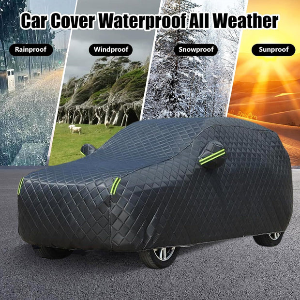 Anti-Hail Car Cover Compatible with Jeep Wrangler 4 Door 2007-2025,Hail Blanket for Cars Full Cover All-Weather Protection Car Cover with Reflective Strips