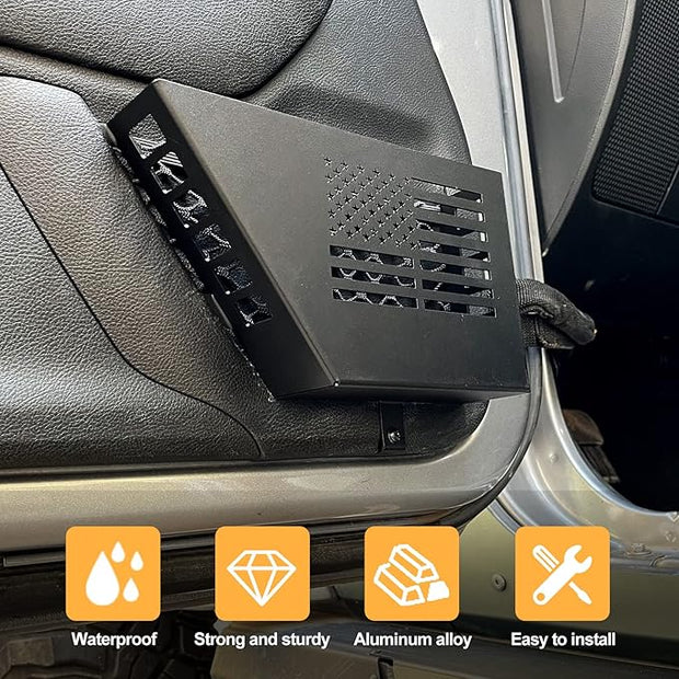 Metal Front & Rear Door Storage Box, Door Side Insert Organizer Box Pockets for 2007-2018 Jeep Wrangler JK 2/4 Door 2pcs(Black)