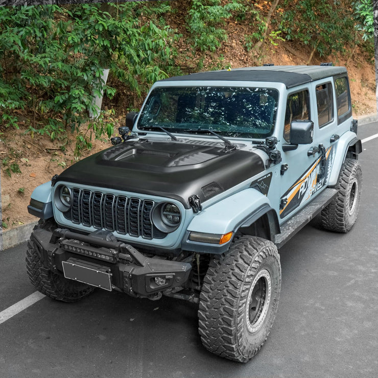 10th Anniversary Edition Metal Replacement Vented Heat Dispersion Hood (18-24 Jeep Wrangler JL JLU & 20-24 Gladiator JT, Not Fit Mojave and 392 Models)