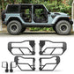 Tubular Half 4 Doors with Side View Mirrors, Off-Road Steel Doors for Summer Trail Adventure（18-24 Jeep wrangler JL JLU, 20-24 Gladiator JT）