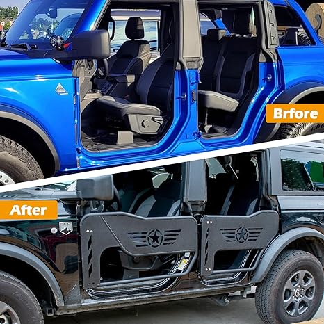 Steel Tubular Trail Tube Half Door Guards Five-Star Logo  / 4 Pack (21-23 Ford Bronco 4 Door)