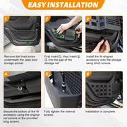 2PCS Metal Rear Door Side Insert Organizer Box for Replace Sagging Nets (18-24 Jeep Wrangler JL 4 Door)