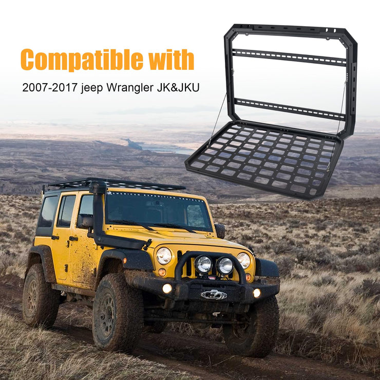 2PC Openable Design Multifunctional Rear Window Storage Panel Kit (07-18 Jeep Wrangler JK/JKU)
