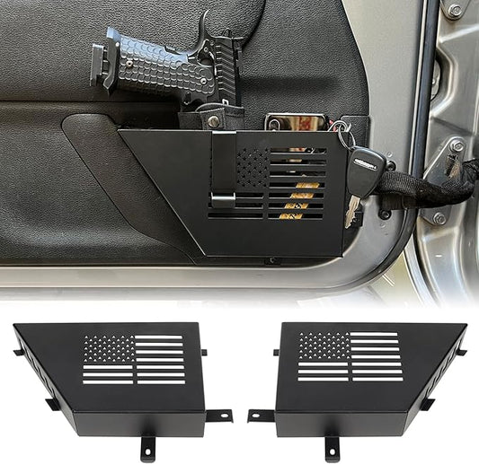 Metal Front & Rear Door Storage Box, Door Side Insert Organizer Box Pockets for 2007-2018 Jeep Wrangler JK 2/4 Door 2pcs(Black)