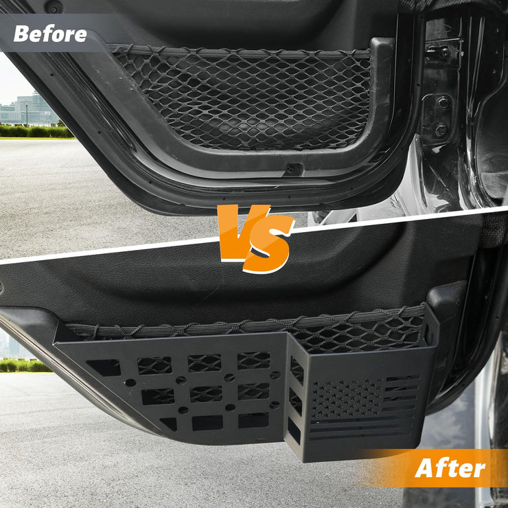 2PCS Metal Rear Door Side Insert Organizer Box for Replace Sagging Nets (18-24 Jeep Wrangler JL 4 Door)