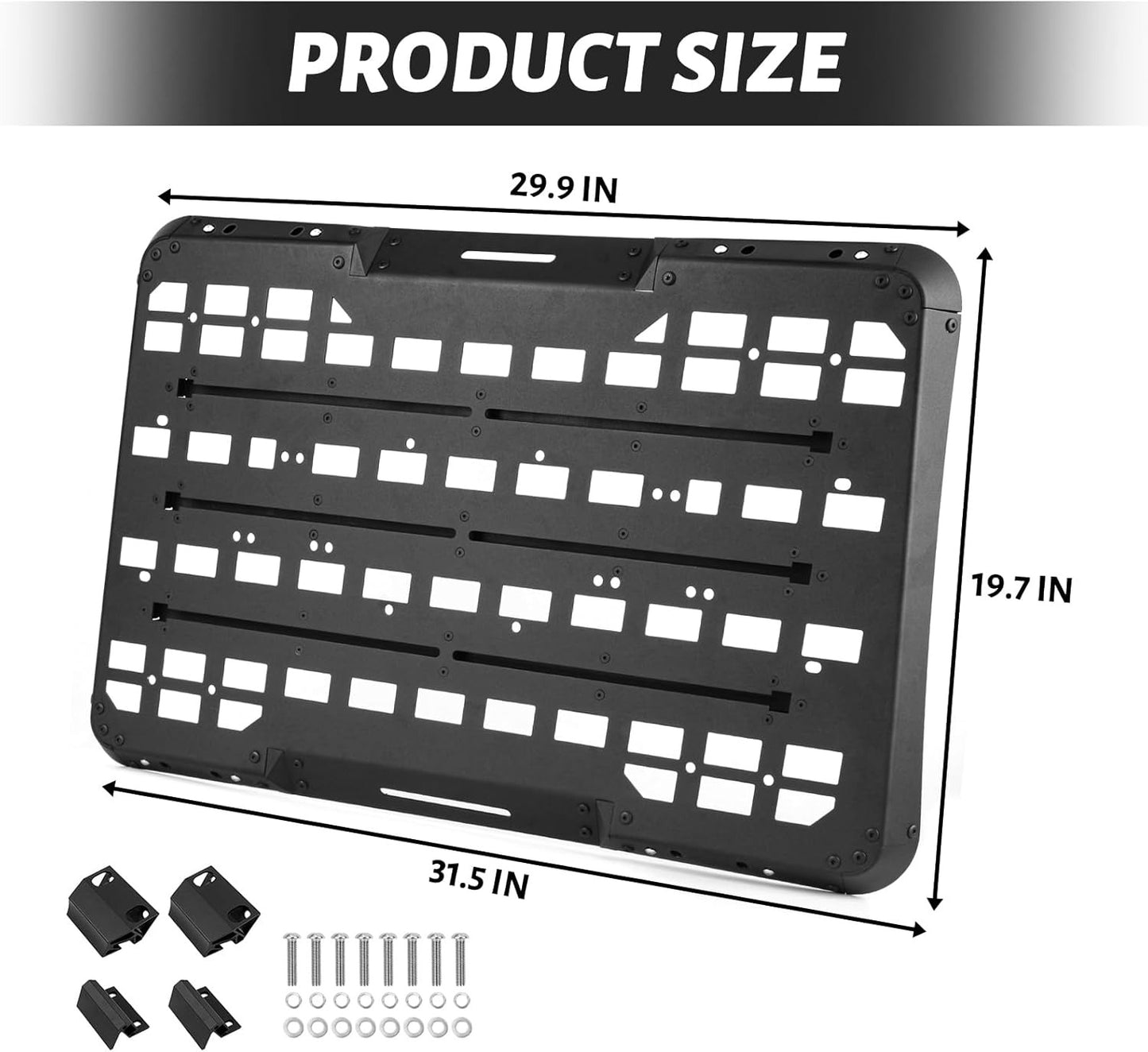 Multifunctional Rear Window Molle Storage Panel Flank Kit, Heavy Duty Protective Decoration Compatible with 2018-2024 Jeep Wrangler JL 4-Door, Compatible with Driver Side
