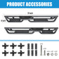 Coated Black Carbon 6-Inch 2-Stairs Side Step Rails Step Bars Steel Nerf Bars Running Boards Compatible with Jeep Wrangler JL 4 Doors 2018-2025 For Off-Road Protection Direct Bolt-On Installation