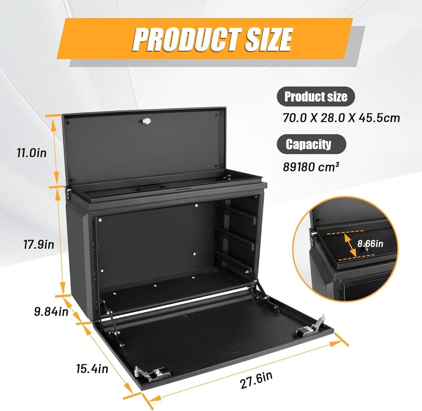Wrangler Tailgate Table Storage Lock Box Compatible with Jeep Wrangler 2007-2017 JK & 2018-2024 JL 4 Doors, Multifunctional Cargo Rack Shelf Storage Bin Camping Desk