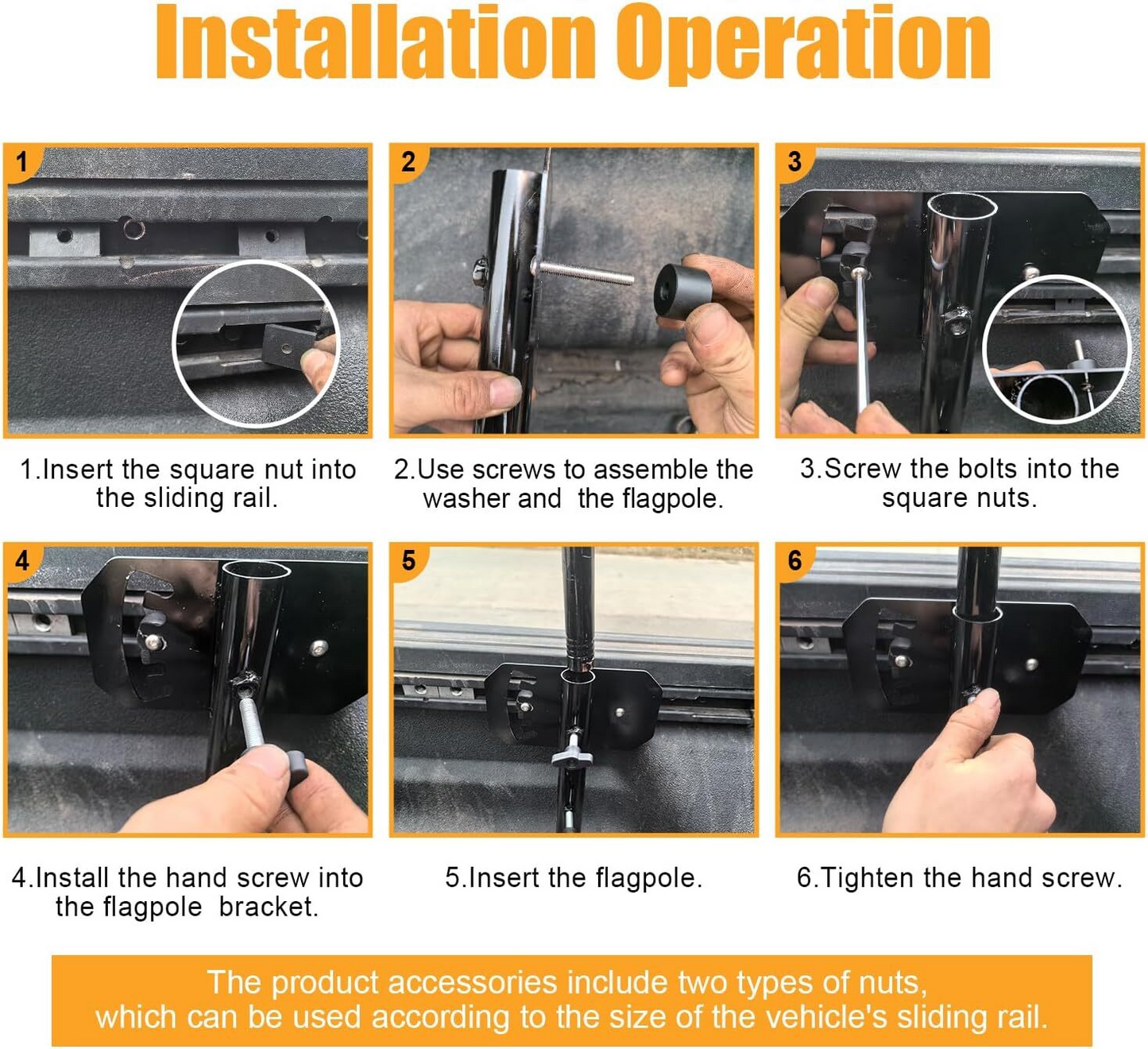 Truck Bed Flag Pole Mount Compatible with 2020-2024 Jeep Wrangler Gladiator JT & Tacoma Bed Rail Flag Pole Holder Fits Up to 1.12 Inch Diameter Flagpole