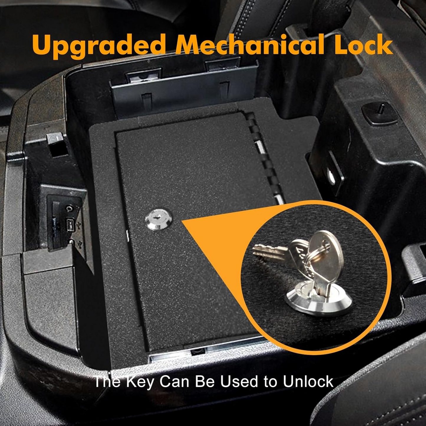 Center Console Safe Compatible with 2019-2022 Silverado 1500 / GMC Sierra 1500 and 2020-2023 Silverado 2500/3500 HD/GMC Sierra 2500/3500 HD Advanced Security Box with Mechanical lock