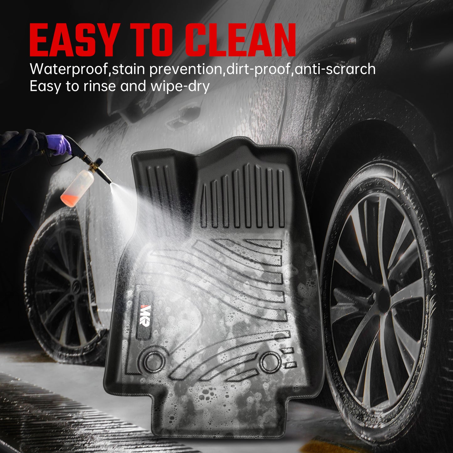 All-Weather TPE Floor Mats for Tesla Model Y 2021-2022 - Waterproof, Anti-Slip, Full Coverage Car Floor Liners 6 PCS set