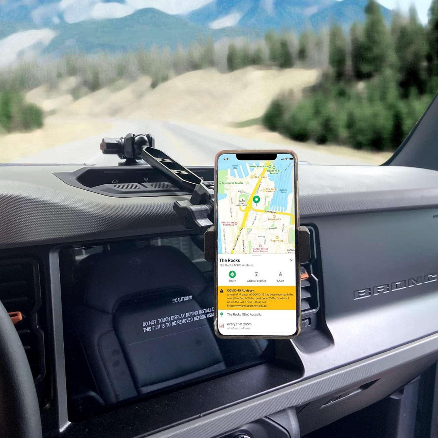 Maiker Dashboard Phone Holder Mount, Anti-Shake Stabilizer Custom Adjustable Cell Phone Holder for Ford Bronco Accessories 2021 2022 2023
