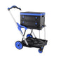 2-Tier Folding Cart Multi Use Functional Collapsible carts Shopping Trolley with Wheels Shopping Cart with Storage Crate Utility Cart for Groceries Warehouse Supermarket