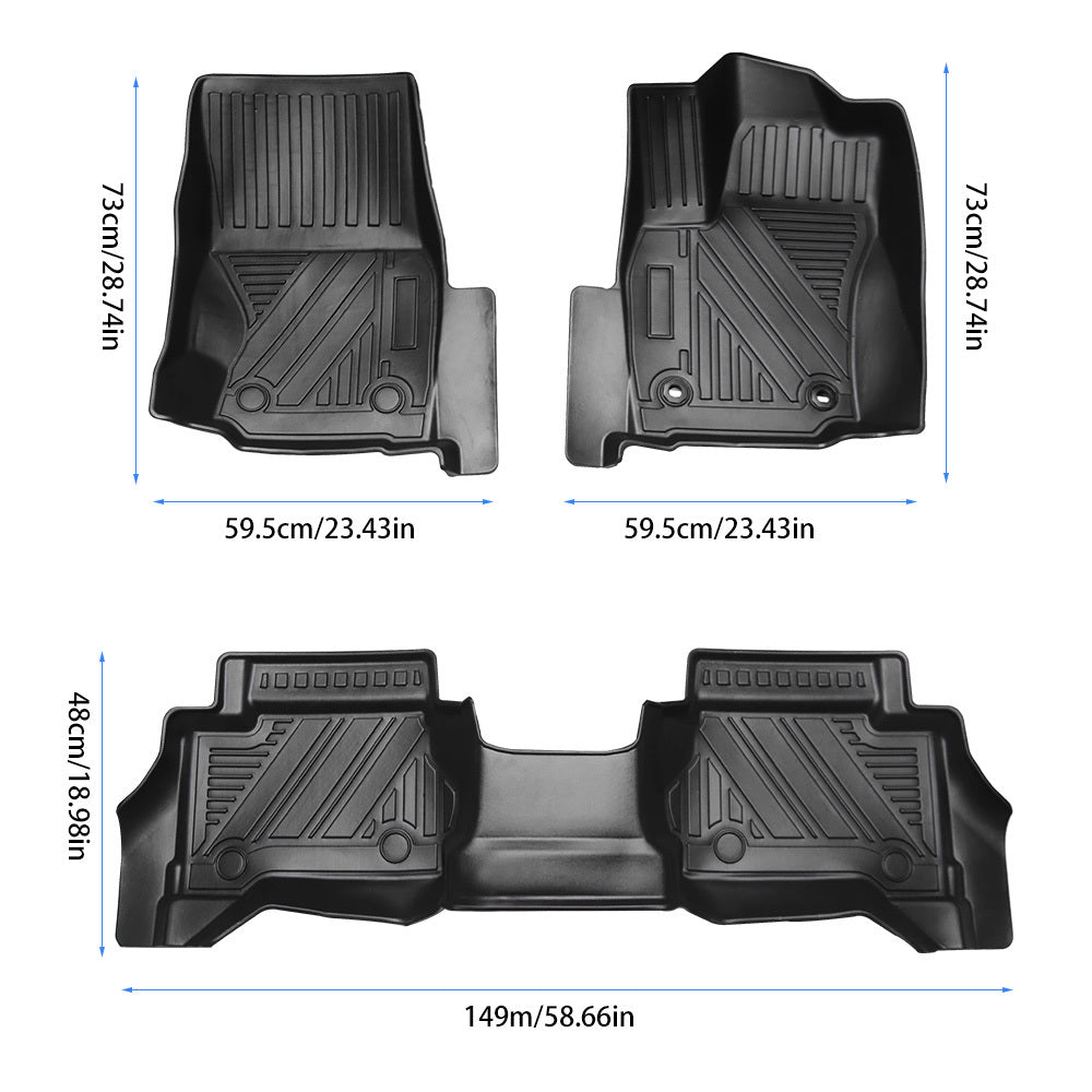 All Weather TPE Floor Liner Floor Mats Compatible with Toyota Tacoma 2024 Auto Accessories