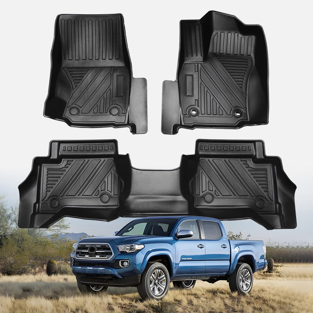 All Weather TPE Floor Liner Floor Mats Compatible with Toyota Tacoma 2024 Auto Accessories