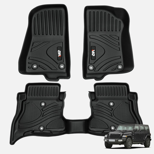 3PCS Non-Slip Durable TPE ECO Car Floor Mat (21-24 Jeep Wrangler JL 4xe , Not for 2 Door and JL Unlimited Models)