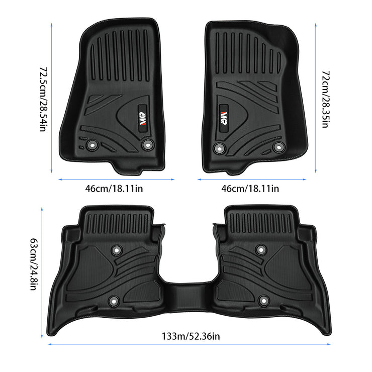 3PCS Non-Slip Durable TPE ECO Car Floor Mat (21-24 Jeep Wrangler JL 4xe , Not for 2 Door and JL Unlimited Models)