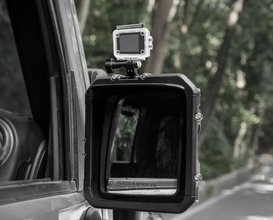 OMU Genesis Series Aluminum Rearview Mirror Rain Shield Frame For Jeep Wrangler JK