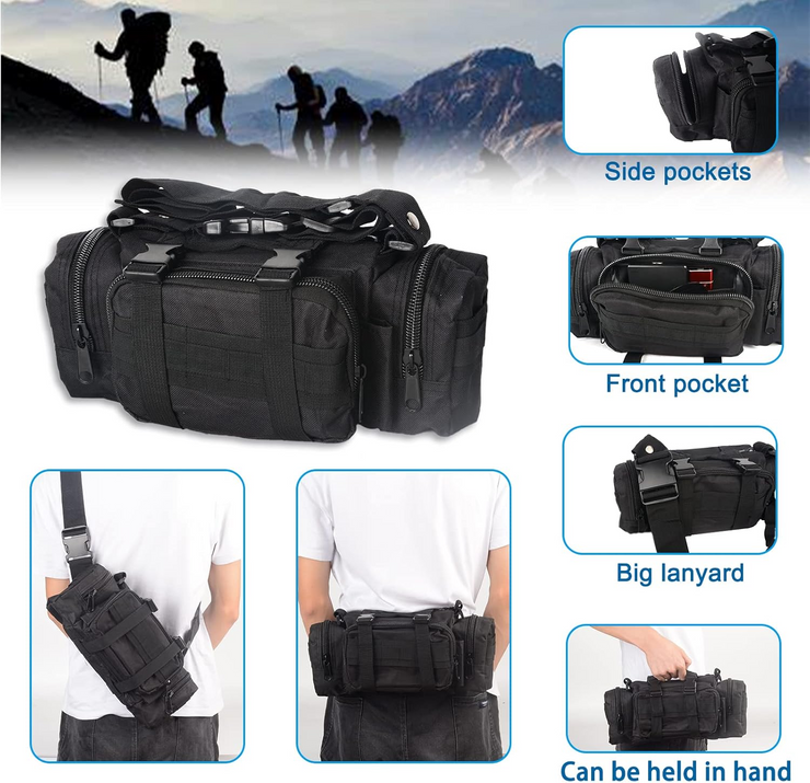Universal Tactical Vehicle Back Seat Organizer with 3 Detachable Pouches