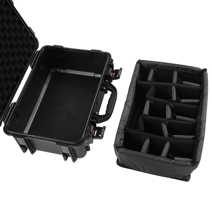 Waterproof Hard Case with Lid Storage Box and Dividers