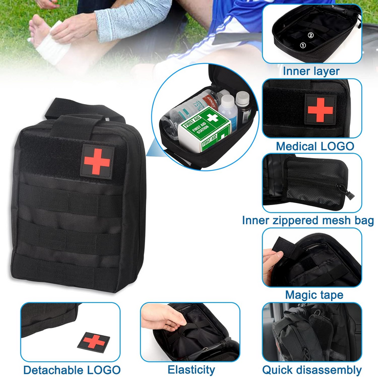 Universal Tactical Vehicle Back Seat Organizer with 3 Detachable Pouches