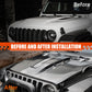 Vented Heat Dispersion Hood Compatible with Jeep Wrangler JL JLU 2018-2024 Gladiator JT 2020-2024 Avenger Style Metal Replacement Hoods Accessory(Not Fit Mojave and 392 Models)
