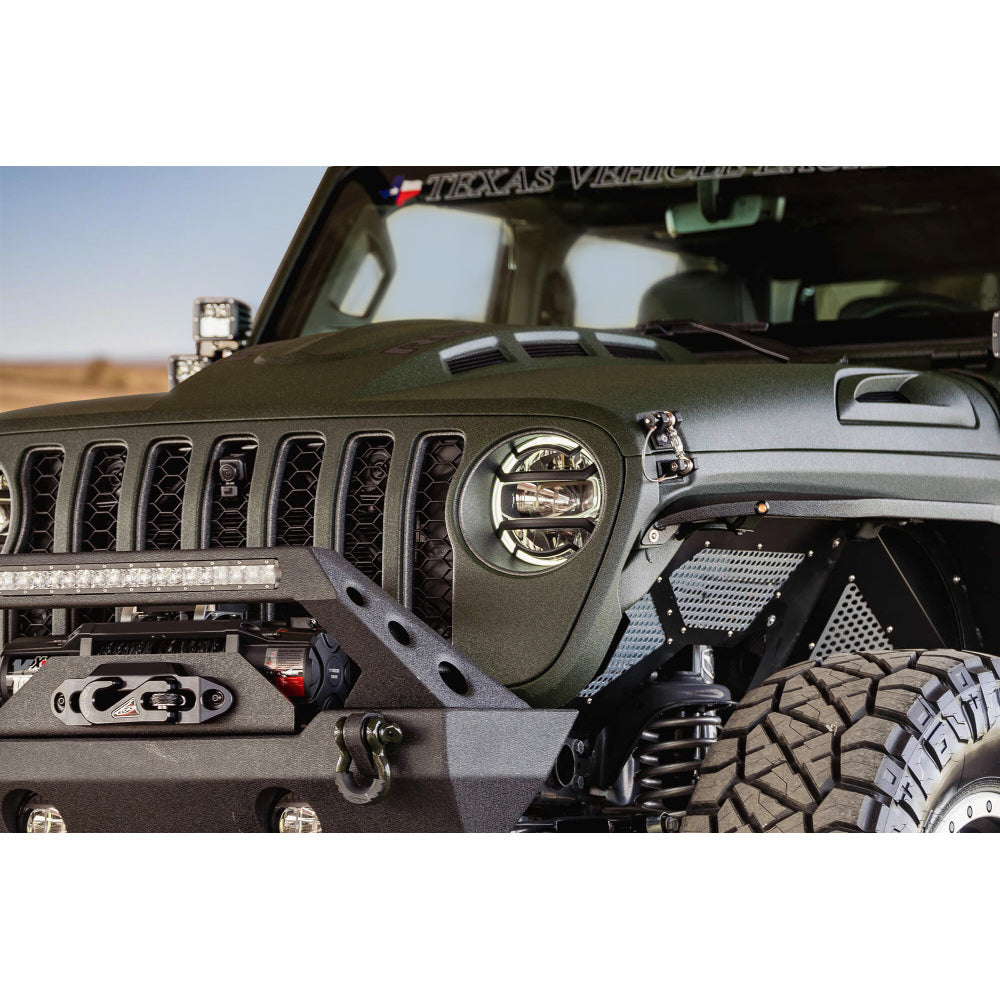 Vented Heat Dispersion Hood Compatible with Jeep Wrangler JL JLU 2018-2024 Gladiator JT 2020-2024 Avenger Style Metal Replacement Hoods Accessory(Not Fit Mojave and 392 Models)