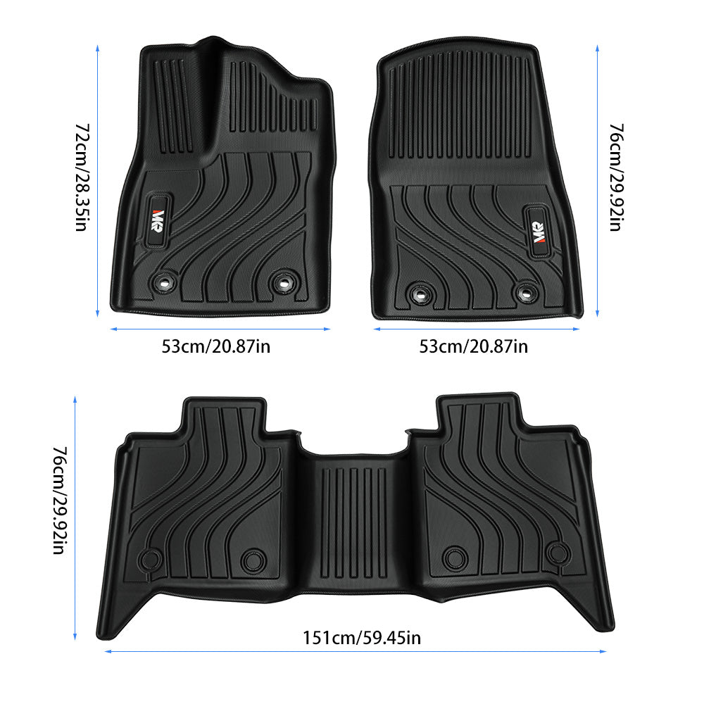 All-Weather TPE Front and Rear Row Floor Liners Floor Mats Fit for Toyota Tundra CrewMax Cab 2022-2025, Custom Fit Tundra Car Mats
