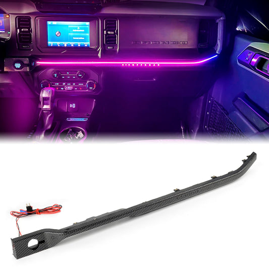 Car Interior Atmosphere Light 7 Colors LED Strip Lights for Center Control Passenger Position (21-24 Ford Bronco, Not for Sport）