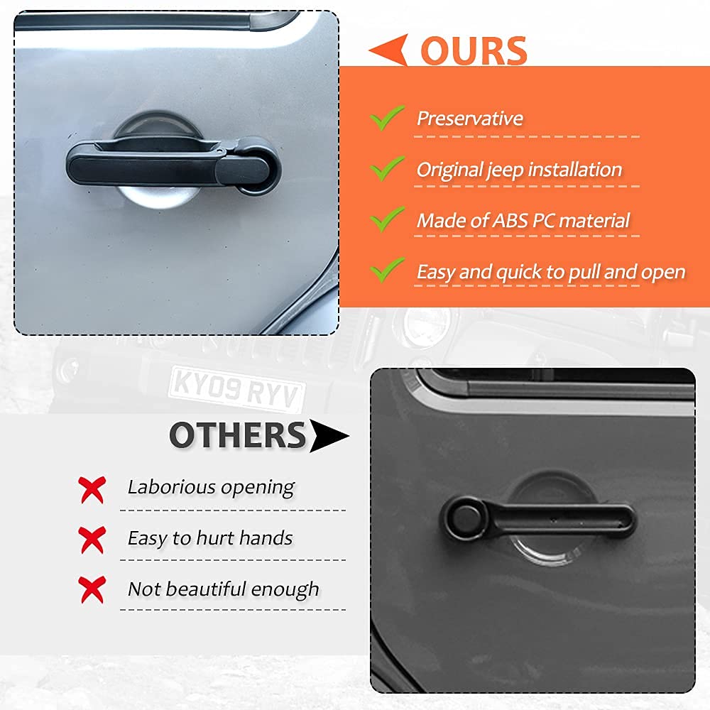Xprite American Flag Aluminum Door Handle Kit For 2007-2018 Jeep Wrangler JK – 5PC Set