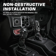 Awaken Serie Black Gear Shift Lever Knob Cover Kit (18-24 Jeep Wrangler JL)