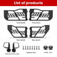 Steel Tubular Doors Tube Doors Tubular Half Doors with Adjustable Rearview Mirrors Compatible with 2018-2024 Jeep Wrangler JL JLU & Gladiator JT 4 Door Models - Off-Road Trail Adventure