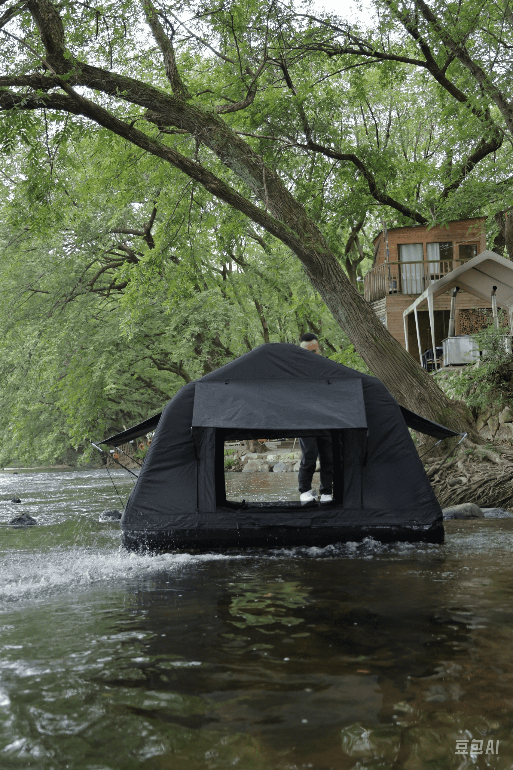 camping met tent 3 in 1 Multifunctional Rooftop Overland Water Camping Inflatable Waterproof Tent With Ladder (SUVS / Jeep / Bronco / Trucks)