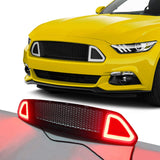 Front Bumper Mesh Grille Grid Grill for Ford Mustang 2015 2016 2017 With Red LED Lights Grilles