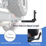 Universal Hitch Mount 3 Flag Pole Holder Compatible with Jeep, SUV, RV, Pickup Truck Camper Trailer with 2 inch Hitch Receivers Bracket with Anti-Wobble Screw, Black, Aluminum Alloy