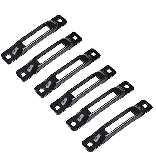 6 E-Track Single Slot Tie-Downs Mini Powder-Coated Steel Anchor Tie-Down Slots - for E-Track Ratchet/Cam Straps | Secure Motorcycles, Cargo Loads, Bikes in Trailers, Pickups, Vans, Trucks